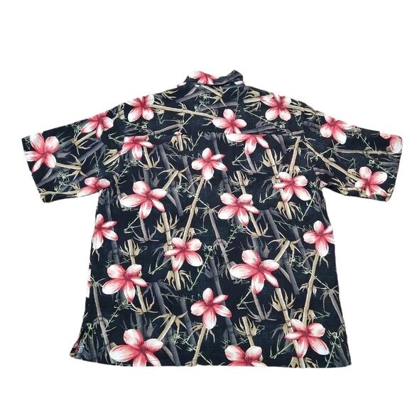 Vintage Paradise Cove 100% Silk Button-Up  Hawaiian Tropical Short Sleeve Shirt - Picture 2 of 7